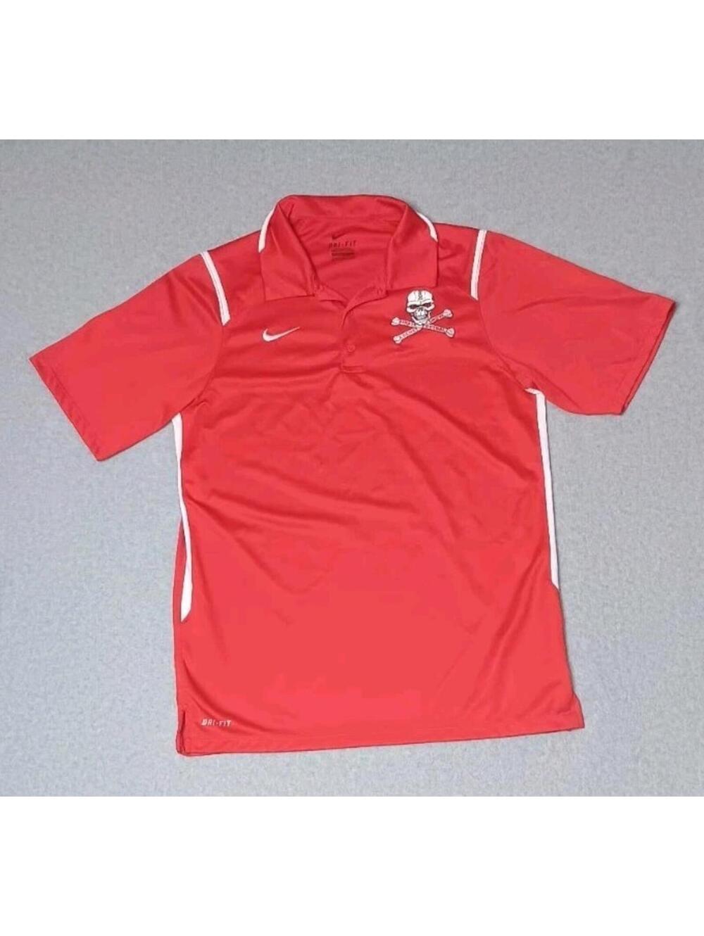 Nike Dri Fit Polo Mens Size Small Red Locust Grove Pirate Football Sports...